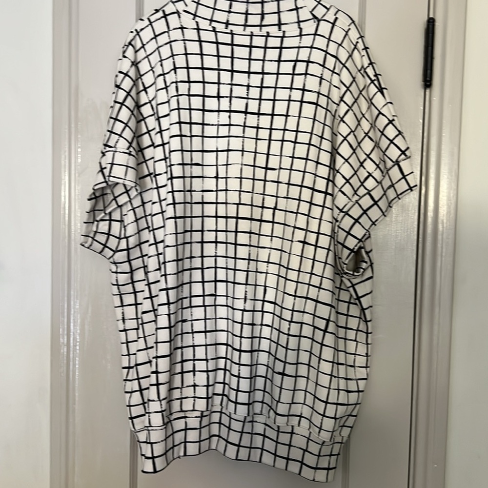 Dries Van Noten Halovara Grid Print Blouse Sweatshirt with Rhinestone Details - Picture 5 of 15